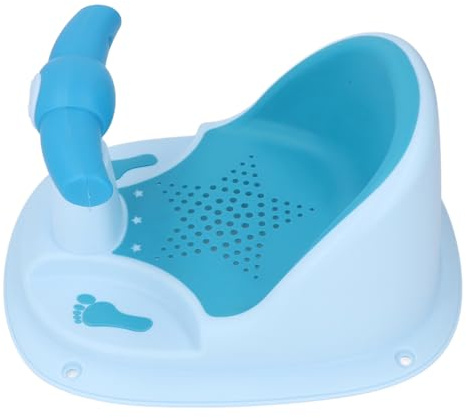 RIZGHWOY Baby-Badewannensitz mit Starkem Saugnapf, Stabiles und Leicht zu Reinigendes Design, Geeignet für Babys (BLUE)