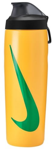 NIKE Refuel Locking Lid Bottiglia per Bere University Gold/Black/Green Abyss 709 ml