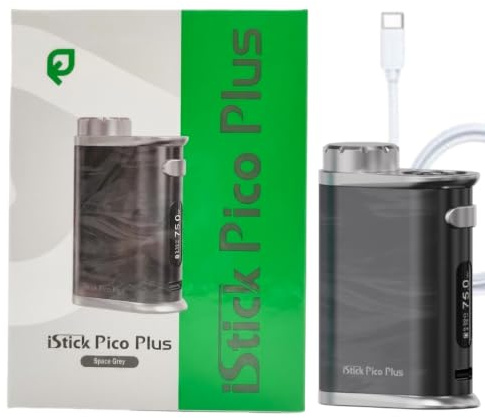 Per Eleaf iStick Pico Plus Mod 75 W Vape | Modalità VW/TC | Batteria 18650 [Non incluso] Ricarica rapida USB-C 5V/2A | Adatto a Atomizzatore Melo 4S/GTL X Tank (Grigio siderale) - Senza liquido