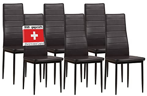 Albatros 2701 Milano Set di 6 sedie da Pranzo, Marrone