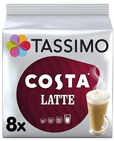 Tassimo Costa Latte Coffee 8 Pods, 340g