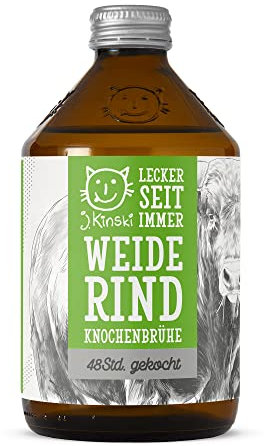 J.Kinski® Weide Rinderbrühe (6x 525ml) Knochenbrühe Bio 48 Std. gekocht | Mit viel Protein & Kollagen | Bio Brühe perfekte Grundlage für Ramen Basis & Pho Brühe | Low Carb Bone Broth