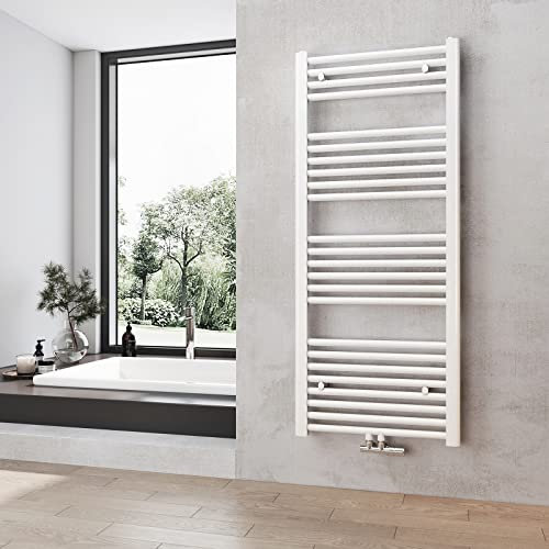 Heilmetz Badheizkörper Weiß Handtuchtrockner Heizung 1200 x 500 mm Bad Heizkörper Handtuchheizkörper Mittelanschluss Handtuchwärmer