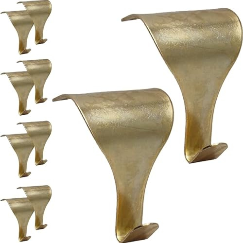 EAI Brass Plated Moulding Hook for Dado Picture Rail, Pack of 10