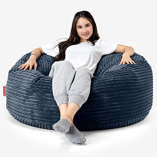 Lounge Pug, 'Mammoth' Sofa Sitzsack XXL, Riesensessel, Cord Marineblau