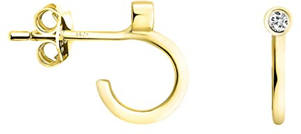 SOFIA MILANI - Damen Ohrringe 925 Silber - mit Zirkonia Steinen - Zirkonia Steck Creole