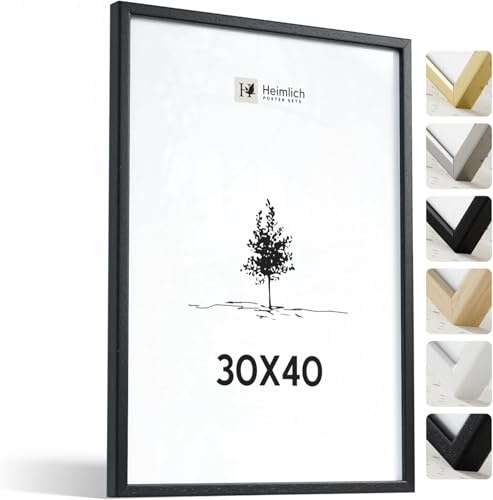 Heimlich Fotorahmen aus massivem Ayous-Holz – 30 x 40 cm, schwarz