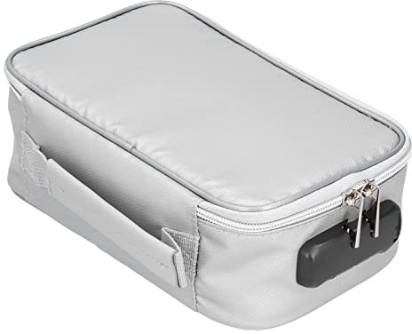 QANYEGN , wasserdichte Tasche Aktentasche mit Schloss, Glasfaser Material, Sichere Tasche Für Zuhause, Büro und Reisen, Silber
