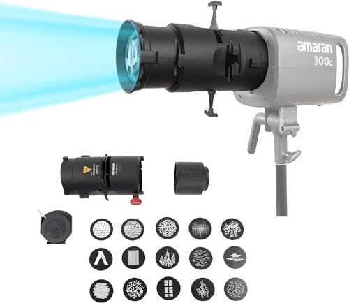 Amaran Spotlight SE - Kit di lenti di proiezione 19° per Aputure 300X, Amaran 150C, 300C, 200X, S 60X, attacco Bowens, fino a 300W