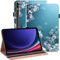 GLANDOTU Coque pour Samsung Galaxy Tab S10 Ultra/S9 Ultra/Tab S8 Ultra 14.6,Étui Housse de Protection Ultra Fin en Cuir PU avec Fonction Support pour Samsung Galaxy Tab S10 Ultra -Fleur de Prunier