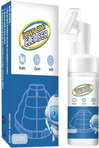 Qklovni Downwear-Waschmittel, Daunenjacken-Waschmittel, Trockenreinigung, Spray, Daunenjackenreiniger, Trockenreinigung, Schnellreinigungsmittel für Daunenjacke, mit Bürstenkopf (1 Stück)