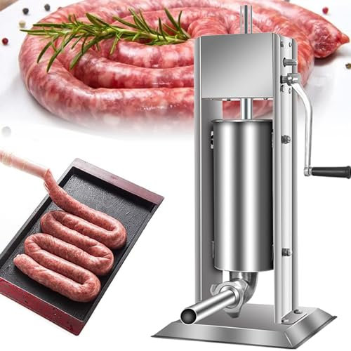 URJWAN Vertikaler WurstfüLler FüR 2 L/3 L/5 L/7 L/10 L/15 L, KüChenmaschinen, 4 FüLldüSen, KüChenzubehöR, HaushaltsgeräTe, FüR Die Herstellung Von Churro Und Snack-Sticks,7L