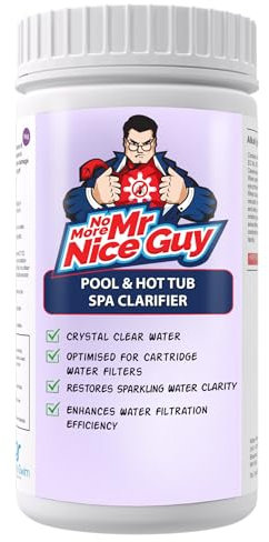 Pool & Hot Tub Spa Clarifier 1 Litre - Water Clarifier For Crystal Clear Pools Spas & Hot Tubs – Binds Particles & Clears Cloudy Water – No More Mr Nice Guy - Packaging May Vary