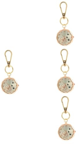 SAFIGLE 4 Stück Schwesterntisch Schwesternuhr zum Anklemmen Schlüsselanhänger für Männer Stift Krankenschwester Uhr Nurse Watch hängende Uhr Schlüsselanhänger ansehen Legierung Rose Gold