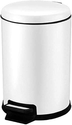 WaiDXn WDX- Pattumiera Rotonda for Uso Domestico in Acciaio Inossidabile, Bagno, Soggiorno, Cucina, Ufficio, Pedale, pattumiera con Coperchio Riciclare(12L)