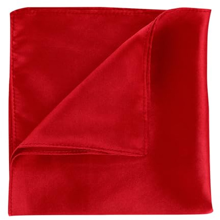 WLLHYF Pañuelos cuadrados de bolsillo de seda para hombre, color sólido, 13.7 x 13.7 pulgadas, suaves, preplegados, pañuelos blancos, Rojo vino, talla única