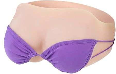 Vnmcry Strapless Breastplate Cotton and Silicone Gel Mix Filled Chest Plate Fake Breast Forms Tube Top Boobs for Crossdresser