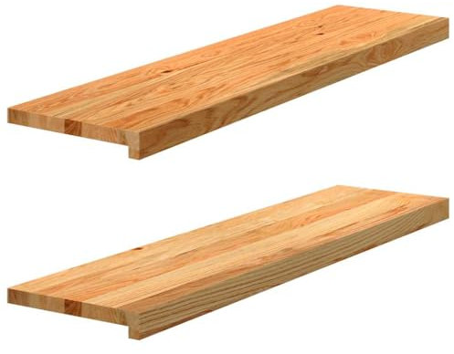 vidaXL Appuis de fenêtre 2 pcs Marron Clair Bois de chêne Massif, Rebord de fenêtre, Appui de fenêtre en chêne, Appui de fenêtre en Bois