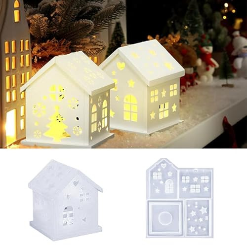 Stampo in Silicone 3D per Case e Candele - Stampi per Gesso e Resina Epossidica - Casette per Casa Candele Fai da Te