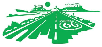 Route 66 bei Sonnenuntergang, Landschaft, Berg-Wandaufkleber, Route, Straße, Natur, Vinyl, Wandtattoo, Schlafzimmer, Kinderzimmer, Dekoration, Wandbild, klein – 25 x 57 cm