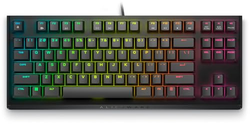 Alienware Tenkeyless Gaming Keyboard - AW420K - Dark Side of The Moon - Wired, Programmable, Cherry MX Red, USB, AlienFX RGB / 16.8 Million Colours