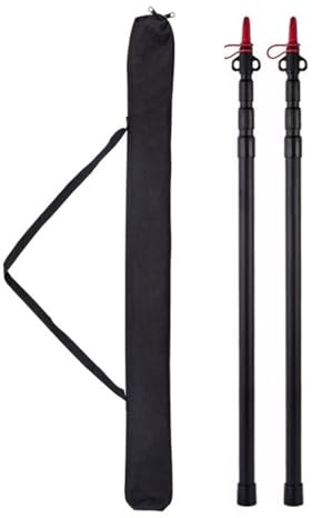 GUOSPIUS Telescopic Tarp Poles，Adjustable Tent Poles 2Pcs Camping Awning Poles Made of Aluminum Alloy, Lightweight and Strong Adjustable Length 94-285CM with Storage Bag(Black)
