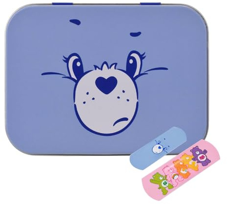 Care Bears Flexible Plasters in Metal Tin Box, Waterproof & Breathable First Aid Plasters for Kids & Adults, Latex-Free, Hypoallergenic, Easy Removal & Skin-Friendly, Two Sizes, 24 Plasters