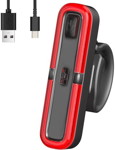 OnMeto Fahrrad Rücklicht, Led Rücklicht Fahrrad USB Type-C Wiederaufladbares Fahrradlicht hinten Rücklicht Ebike IPX5 Wasserdicht für Rennrad, MTB, E-Bike (Schwarz)