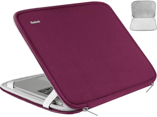 Laptop Case 14 inch, Shockproof Protective Computer Sleeve Flip Case Briefcase Carrying Bag Compatible with 14 HP, Lenovo, Asus, Acer, Notebook, Rose Red