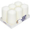 Horeca Candles - Bougies Piliers - Ivoire - Ø 6 x 12 cm - Lot de 6 Bougies Décoratives pour la Maison - Longue Durée 40 Heures - Cire Non Parfumées - Pour la Maison, Mariage, Fêtes et la Restauration