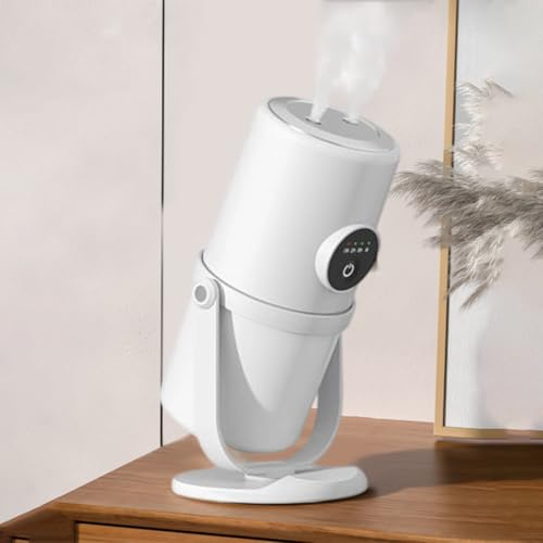Difusor de aceite esencial, humidificador de funcionamiento silencioso de 280 ml, ambientador de aire de coche con batería de 1800 mAh, para dormitorio, coche, oficina, sala de estar (blanco)