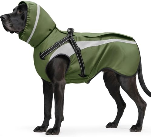 Oslueidy Dog Raincoat Waterproof Raincoats for Dog Reflective Dogs Rain Jackets with Hood Hoodie Pet Rain Poncho Coat for Small Medium Large Dogs Puppies S-XXL (Green, S)