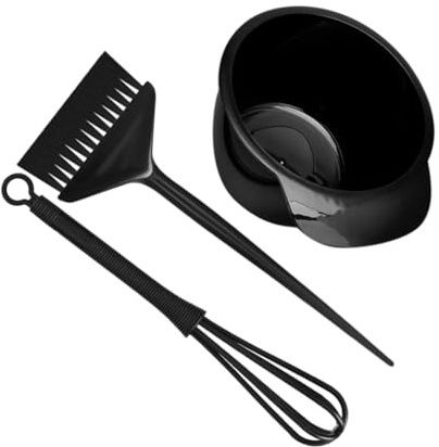 Ipetboom Salon Hair Dyeing Brush with Hair Color Mixing Bowl and Stirring Stick for Even Dye Application Easy DIY Home Use Black Kit