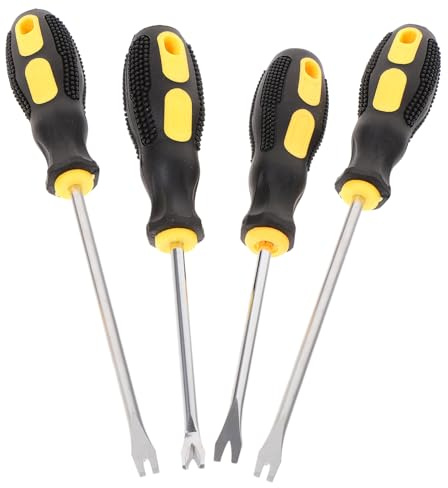 SOPOTUTU 4 pièces Extracteur de Clous et Agrafes Acier Outil de Retrait avec Double Pointe Incurvée Poignée Antidérapante pour Tapissiers Couvreurs et Installateurs