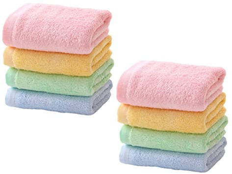 HONMEET Serviettes Visage Bébé Douces Lot de 8 en Fibre de Bambou Faciles à Sécher Absorbantes et Respirantes pour L'hygiène Quotidienne des Garçon et Filles