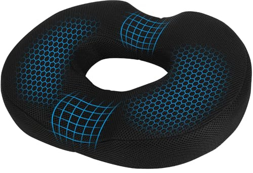 Libershine Cuscino Ergonomico, Ciambella per Sedersi, Cuscino Memory Foam, Cuscini Ergonomico Sedile per Coccige Sciatica Lombare, per Ufficio Casa Auto Sedia a Rotelle, Nero