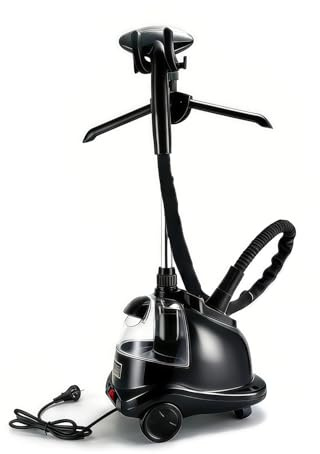 VIOFOTT Garment Steamer for Clothes, 2000W Powerful Steamer for Clothes, 2.4L Water Tank for 90 Mins Continuous Steaming,3Steam Levels with Roll Wheels, Home Commercial Use (Black)