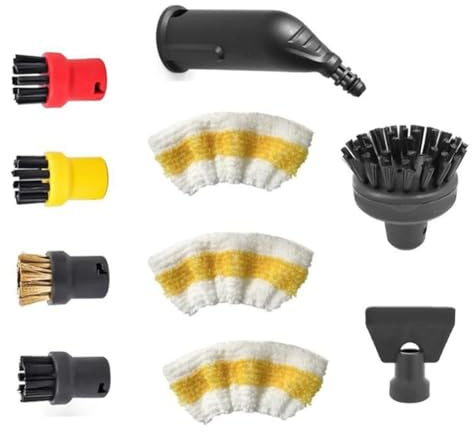 10Pcs Steam Cleaner Accessories Kit - Compatible with For Kärcher SC1 SC2 SC3 SC4 SC5 SC7 CTK10 CTK20, Includes Extension Wands & Nozzles for Multi-Surface Deep Cleaning