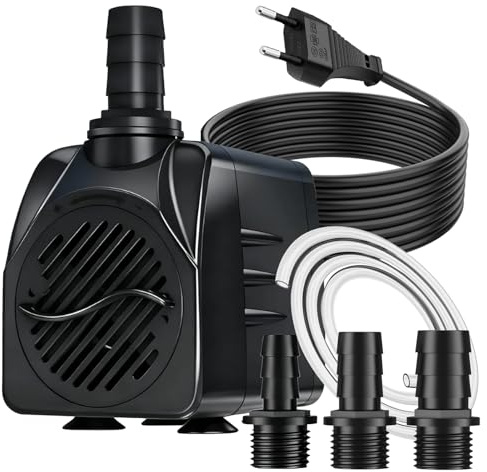 Fountain Pump 25W 1500L/H 3m Cable with Overheating Protection | Ultra-Leise, für Gart brunnen, Teich, Hydroponik-Anlagen