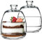 CRYSTALIA Cuencos de Postre de Cristal Con Cúpula Set de 2 SIN PLOMO - Campana Con Tapa para Tartas, Dulces, Patisserie, Caramelos, Chuches, Azucarero, Bomboneras, Vasos de Postre