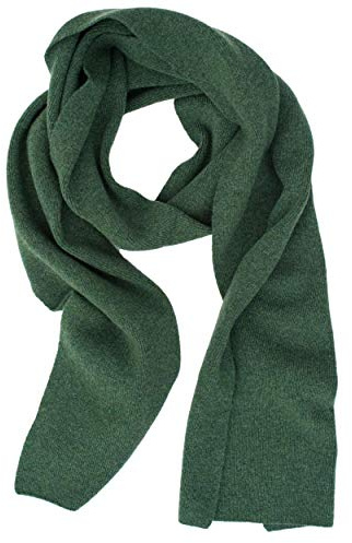 FosterNatur, Damen/Herren Merino Schal glatt, 100% Wolle Merino extrafein (Grün)