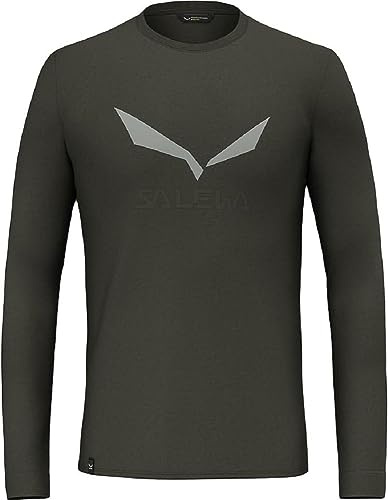Salewa Solidlogo Dry Long Sleeve Tee Men, Dark Olive, XL