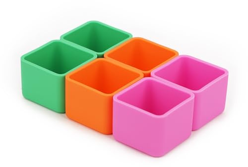 XIHIRCD 6pcs Silicone Square Lunch Box Dividers, 2x2x1.5 Inch Bento Box Dividers Silicone Cupcake Baking Cups Bento Box Accessories Lunch Containers