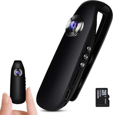 Body Camera (64G SD Card Included), 1080P Full HD Mini Camera Body Wear Camera, Video&Audio Recording, Portable Pocket Body Cams with Back Clip, Widely Applied for Law Enforcement, Bike, Hiking (64G)