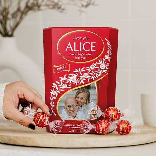 Lindt Lindor 500 Gramm personalisierte Schokolade - Geburtstagsgeschenk für Männer und Frauen, personalisiert mit Namen und Nachricht mit köstlicher Lindor Schokolade (Milch)