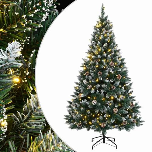 vidaXL Albero di Natale Artificiale con 150 LED 120 cm, Albero di Natale Finto, Albero di Natale dall'aspetto Reale, Decorazione Natalizia