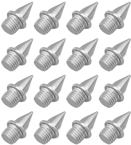 28 PCS Track Shoe Spikes Thread Diameter 5MM Spike Nails for Competition Training Cross Running Sprint on Asphalt Ash Ice Terrain Silver