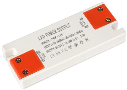 SUCIKORIO LED Transformador 220V a 24V 36W Fuente Alimentacion Ultradelgado | Fuente de Alimentación Constante AC 220V a DC 24V 1,5A LED Driver Power Supply Controlador de Bajo Voltaje para Tira de LED