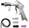 Pistolet Sablage Air Comprimé, Pistolet de Sablage en Aluminium, Kit Sablage avec 4 buses et Tuyau d'Alimentation de 1 M, Raccord d'Air, pour Graver Le Métal, Le Verre et d'autres Surfaces