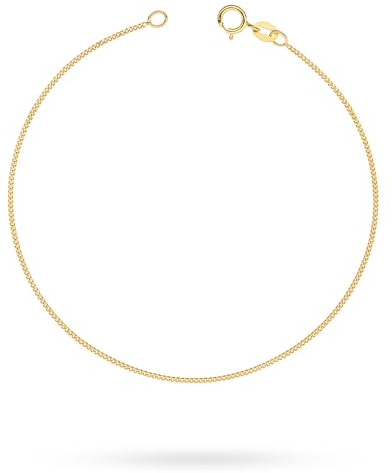 MARKO Armband Damen Echtgold 333 Gelbgold 17–21 cm | Feine Goldkette ohne Anhänger | Schmuck für Frauen | Freundschaftsarmband & Muttertagsgeschenk